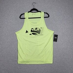 Under Armour CoolSwitch Singlet Men's‎ Size XL Yellow Moonlight Running Gym Tank